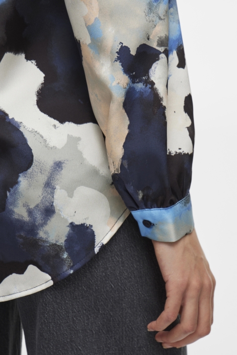 Vila viellette satin l/s shirt - noos