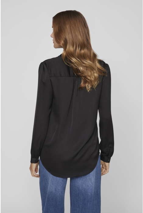 Vila viellette satin l/s shirt - noos