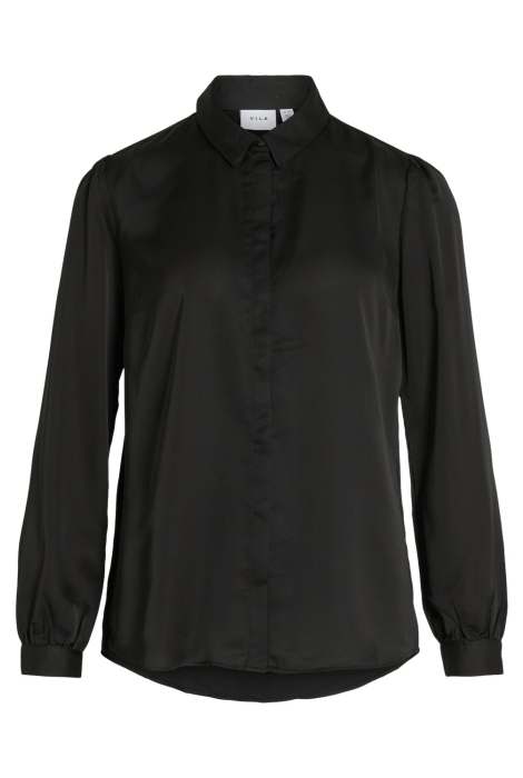 Vila viellette satin l/s shirt - noos