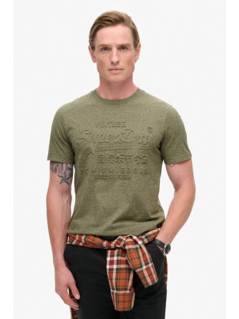 Superdry T-shirt EMBOSSED VL GRAPHIC T SHIRT M1012003A HUSHED OLIVE GRIT