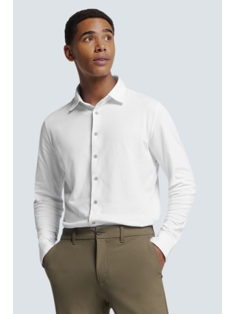 NO-EXCESS Overhemd TIJDLOOS BASIC PIQUE SHIRT N4186 010 WHITE