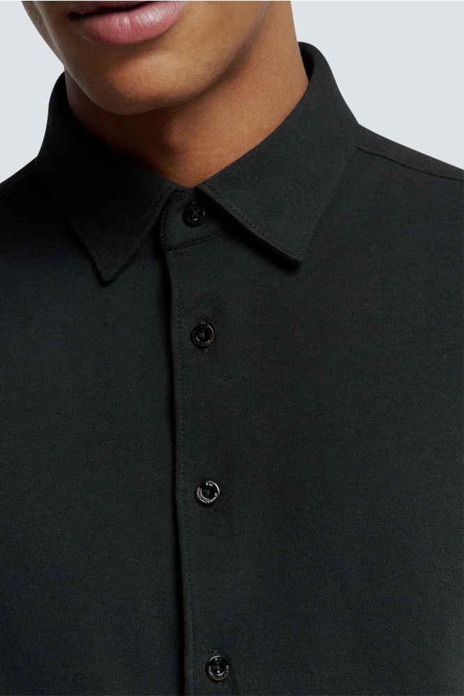 TIJDLOZE BASIC PIQUE SHIRT N4186 020 BLACK