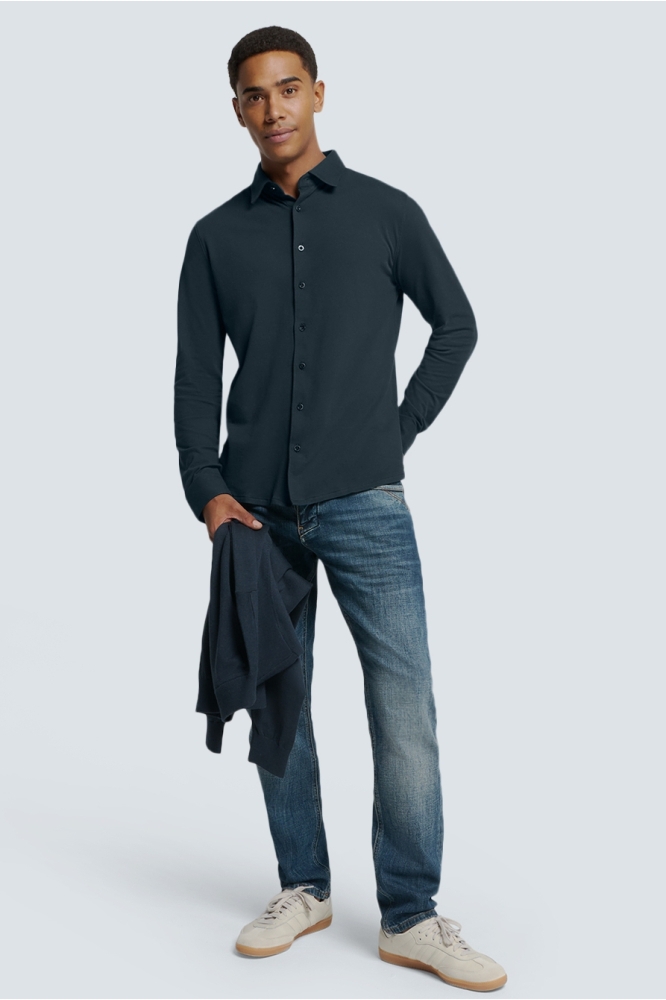 TIJDLOOS BASIC PIQUE SHIRT N4186 078 NIGHT