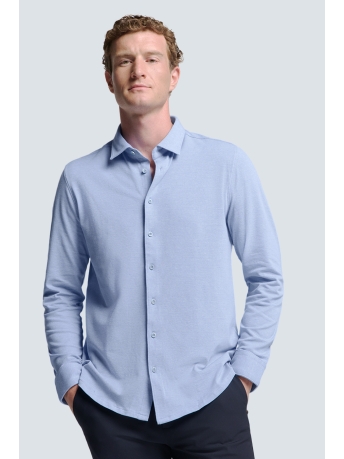 NO-EXCESS Overhemd TIJDLOZE BASIC PIQUE SHIRT N4186 166 OFFICE BLUE