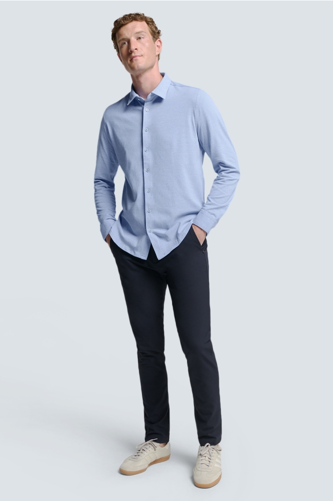 TIJDLOZE BASIC PIQUE SHIRT N4186 166 OFFICE BLUE