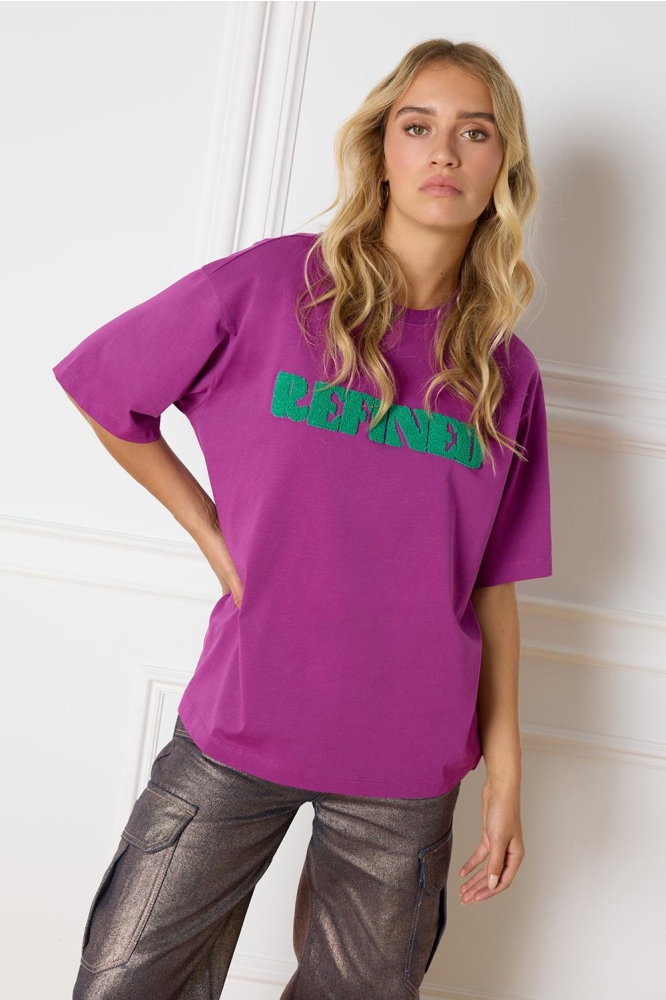 MAGGY KNITTED REFINED T SHIRT R2408707462 801 PURPLE