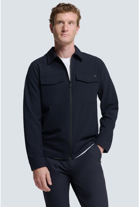 NO-EXCESS overshirt zip closure stretch