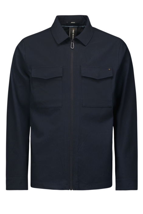 NO-EXCESS overshirt zip closure stretch