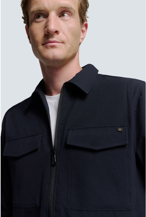 NO-EXCESS overshirt zip closure stretch