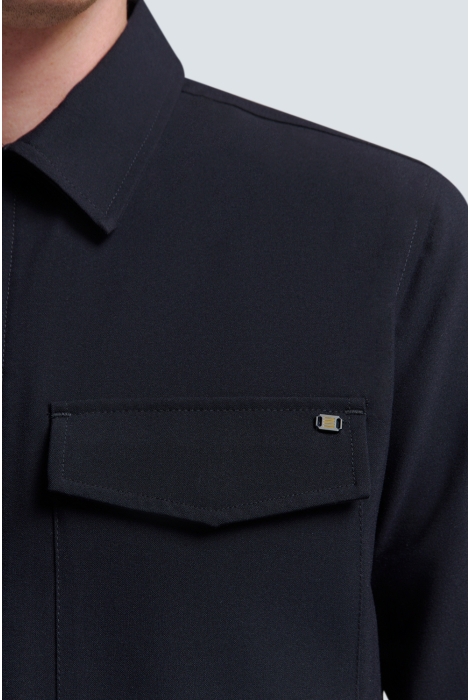 NO-EXCESS overshirt zip closure stretch