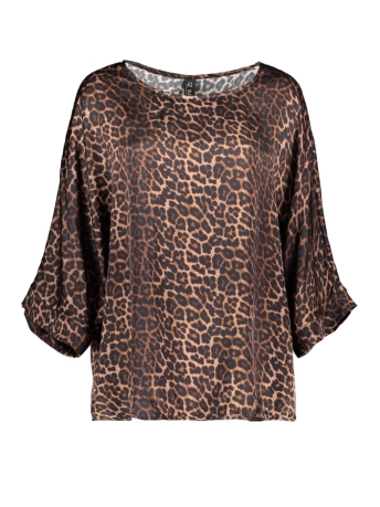 IZ NAIZ Blouse SHIRT SATIJN 10812 LEO DARK