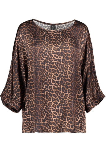 IZ NAIZ Blouse SHIRT SATIJN 10812 LEO DARK