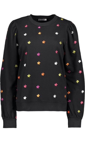 SWEATER MET BLOEMEN 42553 21 Black/Multi