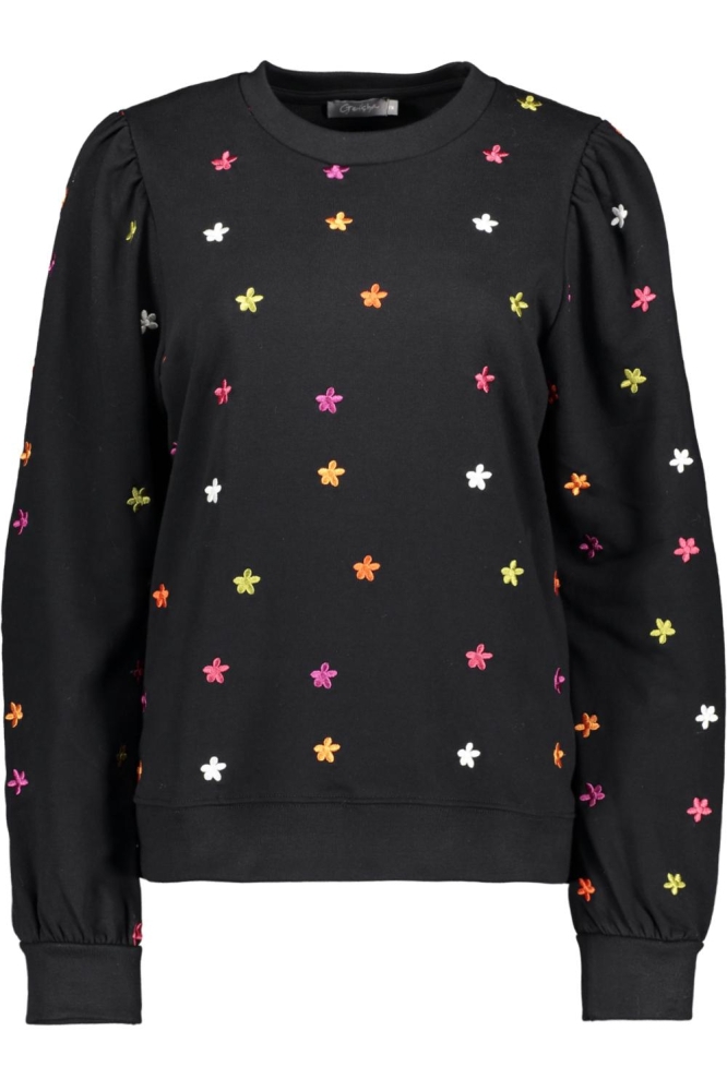 SWEATER MET BLOEMEN 42553 21 Black/Multi