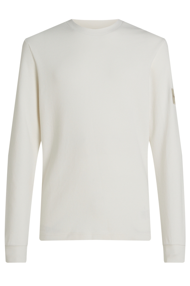 BADGE WAFFLE LS TEE J30J323485 YBI IVORY