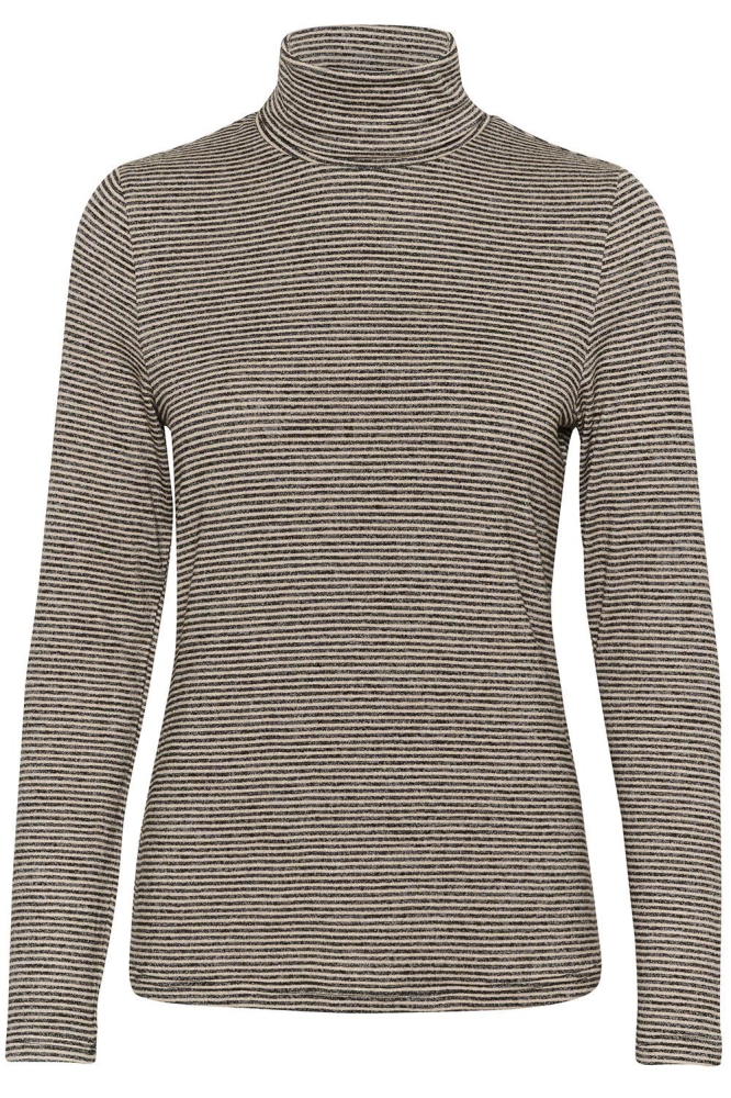 CUALEXANDRA JERSEY ROLLNECK 50111030 106406 Timber Wolf/ Black Stripe