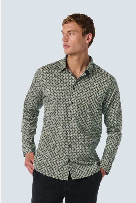 NO-EXCESS shirt stretch allover printed