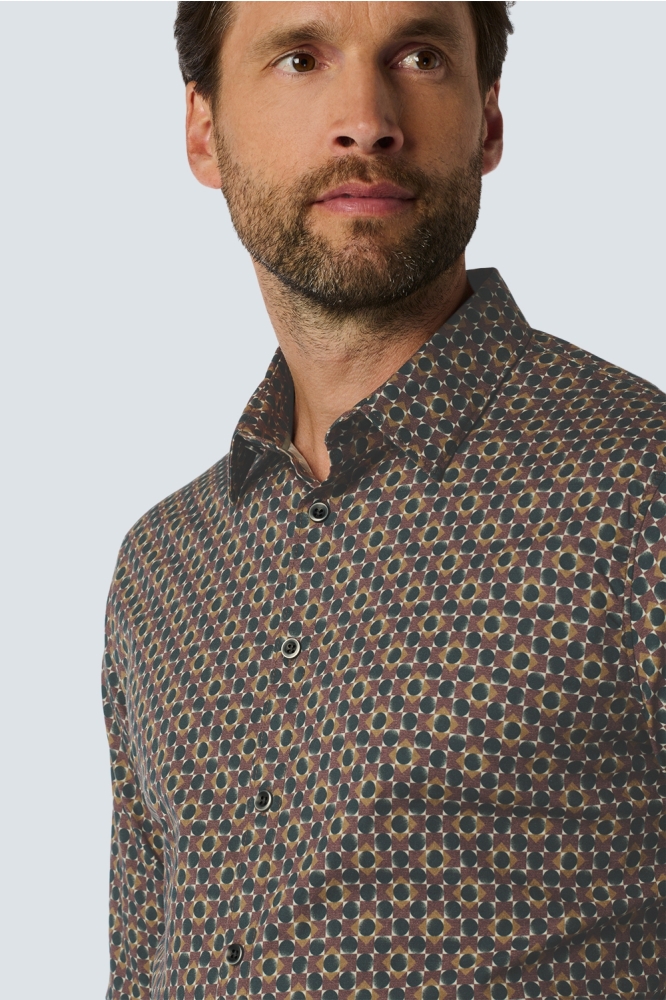 ALLOVER PATTERN SHIRT 25430915 083 AUBERGINE