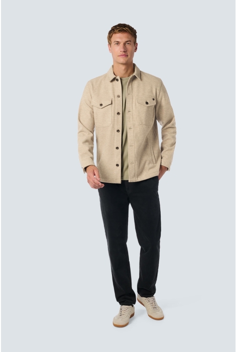 NO-EXCESS overshirt button closure melange