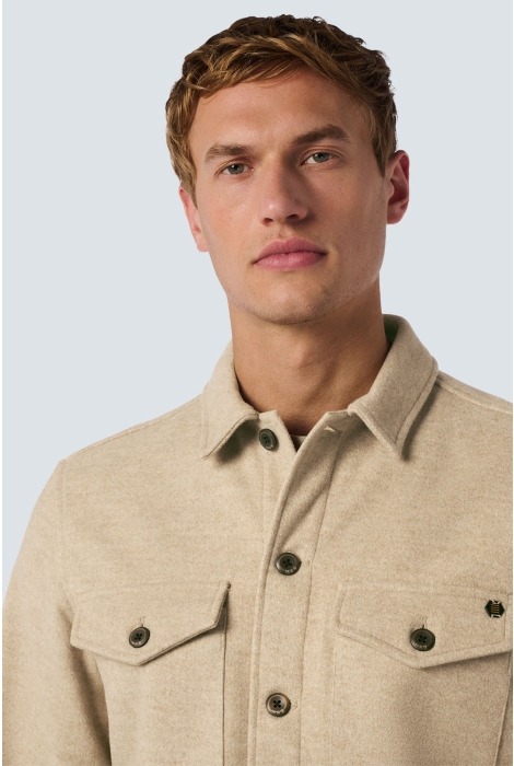 NO-EXCESS overshirt button closure melange