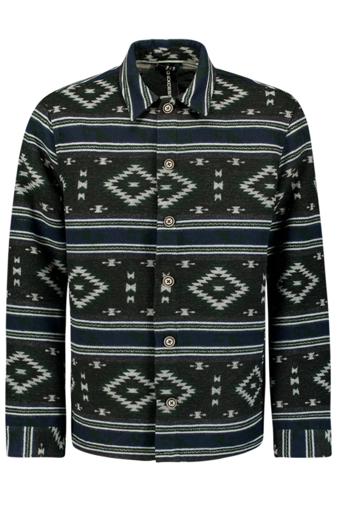 AZTEC PATTERN OVERSHIRT 25510909 020 BLACK