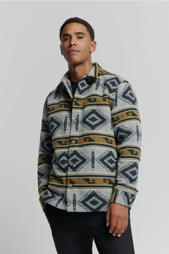 AZTEC PATTERN OVERSHIRT 25510909 122 CEMENT