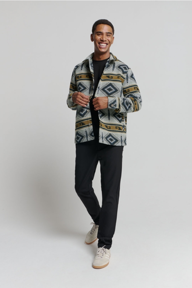 AZTEC PATTERN OVERSHIRT 25510909 122 CEMENT