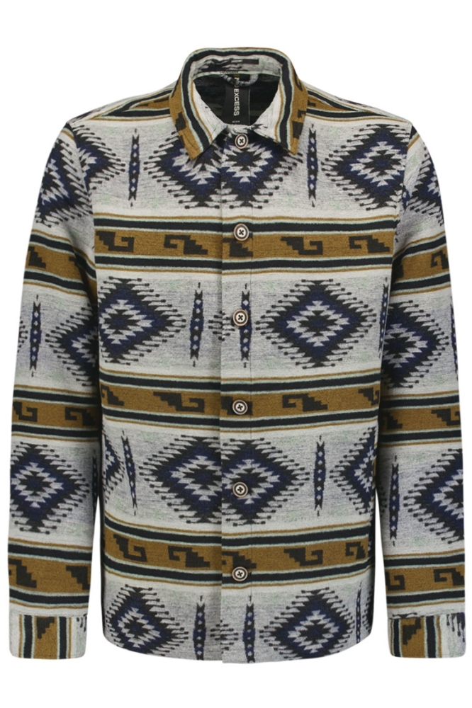 AZTEC PATTERN OVERSHIRT 25510909 122 CEMENT