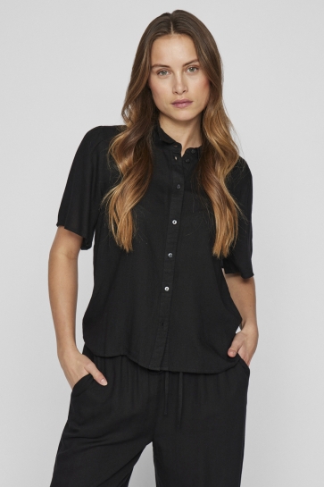 Vila Blouse VIPRICIL S/S NEW SHIRT - NOOS 14102507 BLACK