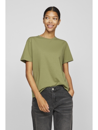 Vila T-shirt VINORA S/S T-SHIRT - NOOS 14103448 OIL GREEN