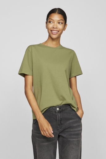 Vila T-shirt VINORA S/S T-SHIRT - NOOS 14103448 OIL GREEN