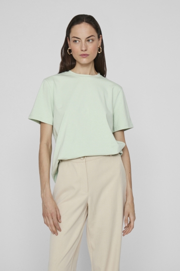 Vila T-shirt VINORA S/S T-SHIRT - NOOS 14103448 SLIT GREEN