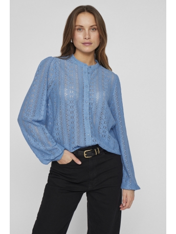 Vila Blouse VICHIKKA LACE L/S SHIRT- NOOS 14082977 BLISSFUL BLUE