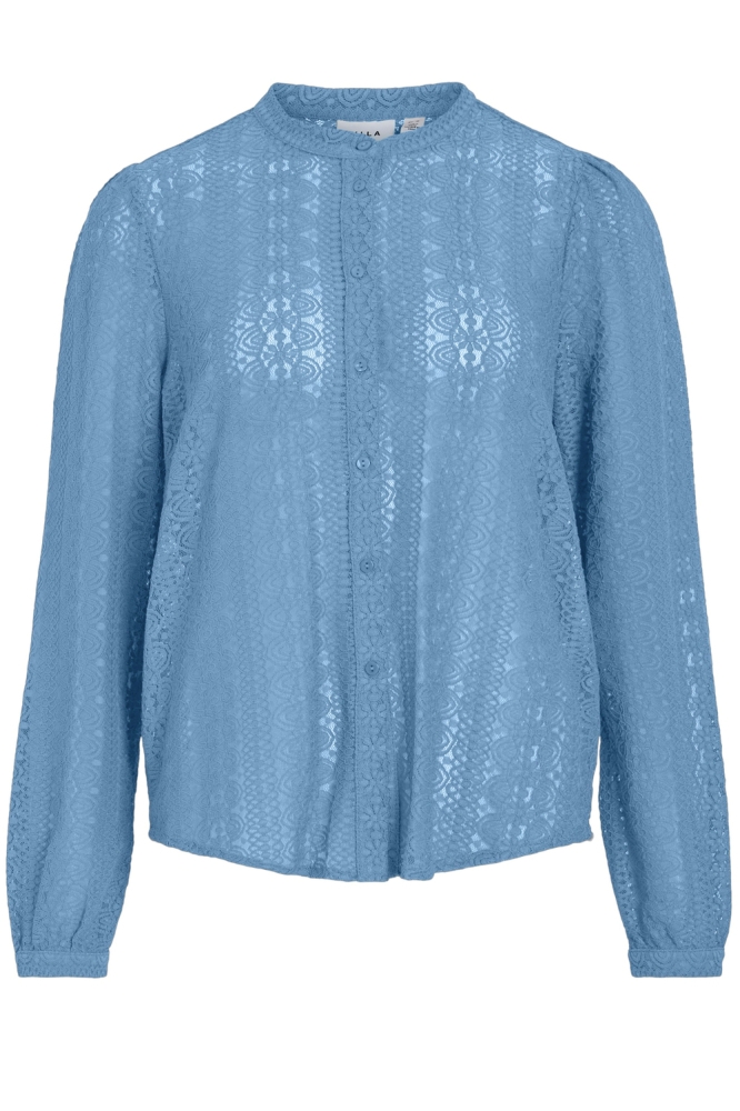 VICHIKKA LACE L/S SHIRT- NOOS 14082977 BLISSFUL BLUE