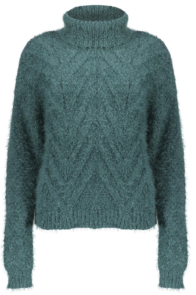 KABELGEBREIDE PULLOVER 44805 10 000611 OCEAN GREEN