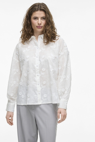 Vila Blouse VISIMONE L/S SHIRT/BFS 14105226 SNOW WHITE