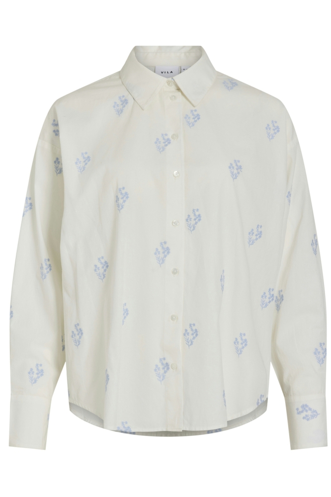 VIHOLMA EMBRODIERY L/S LOOSE SHIRT 14105433 SNOW WHITE/KENTUCKY