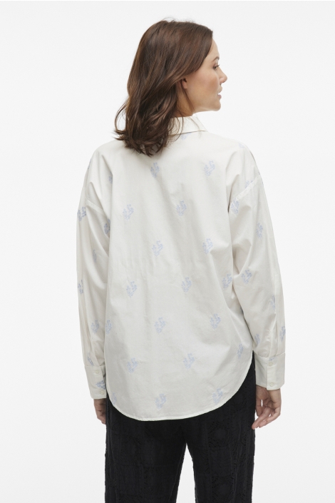 Vila viholma embrodiery l/s loose shirt