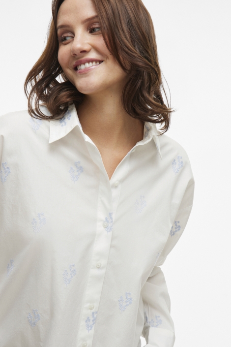 Vila viholma embrodiery l/s loose shirt