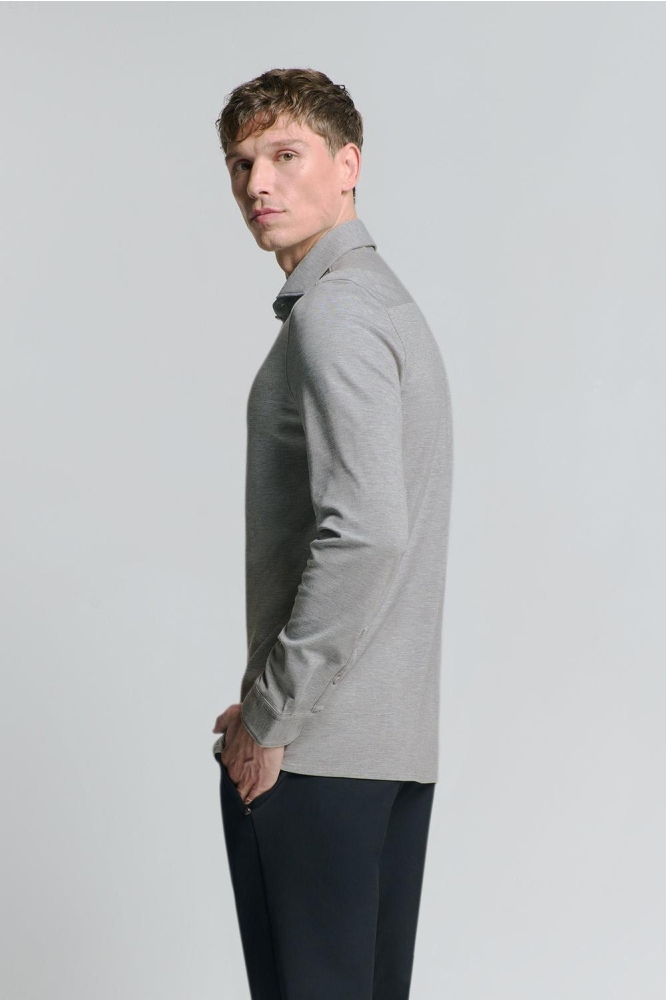 JERSEY STRETCH MELANGE SHIRT 26411180 102 GREY MELANGE