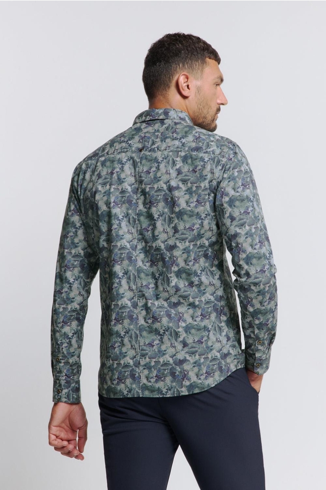 PRINTED STRETCH SHIRT 26431112 098 BLUEBERRY