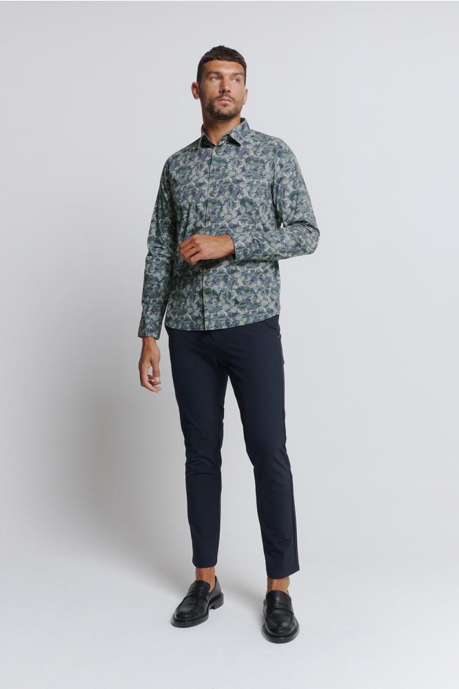 PRINTED STRETCH SHIRT 26431112 098 BLUEBERRY