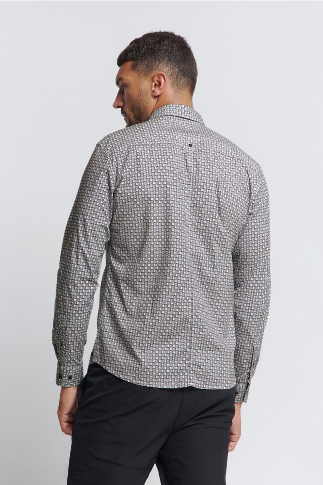 PRINTED STRETCH SHIRT 26451131 098 BLUEBERRY