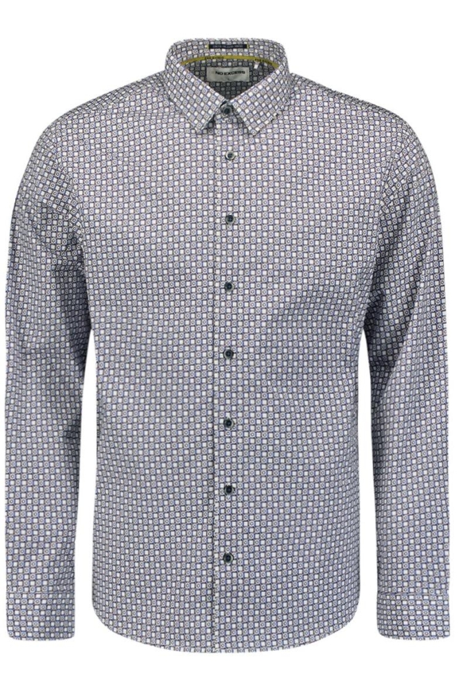 PRINTED STRETCH SHIRT 26451131 098 BLUEBERRY