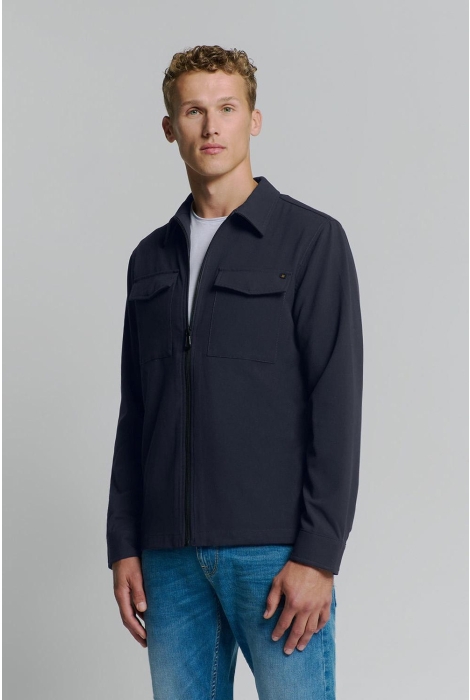 NO-EXCESS overshirt zip closure stretch