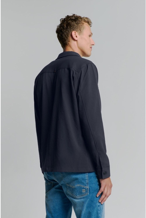 NO-EXCESS overshirt zip closure stretch