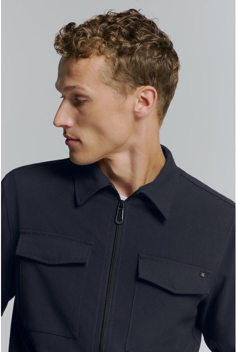 NO-EXCESS overshirt zip closure stretch