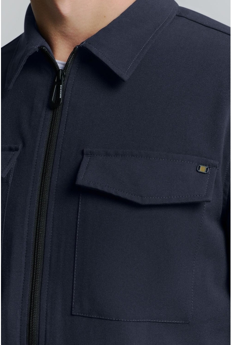 NO-EXCESS overshirt zip closure stretch