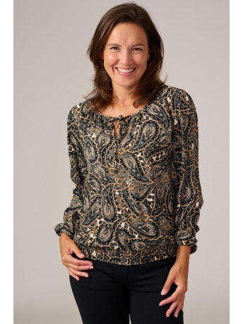 FOS Amsterdam Blouse VICKEY PAISLEY 6750 001 ZWART