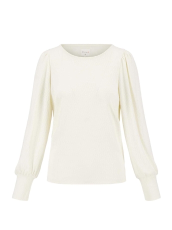 Zusss T-shirt STRUCTUUR TOP MET BOOTHALS 0304 181 CREME